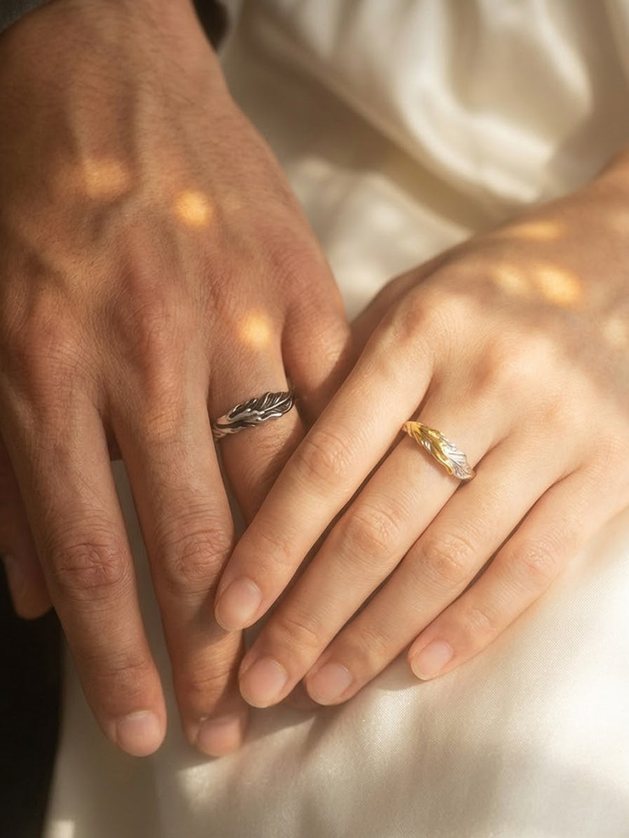 Eclipse Feather Ring Set