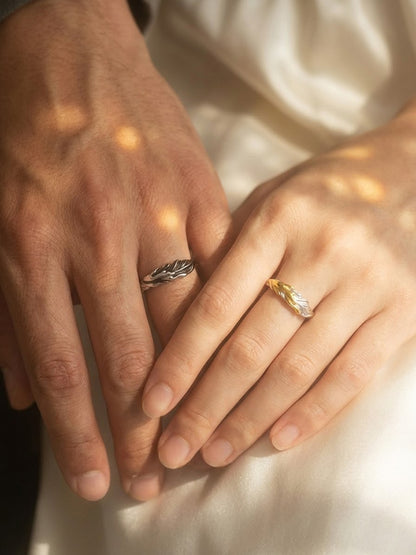 Eclipse Feather Ring Set